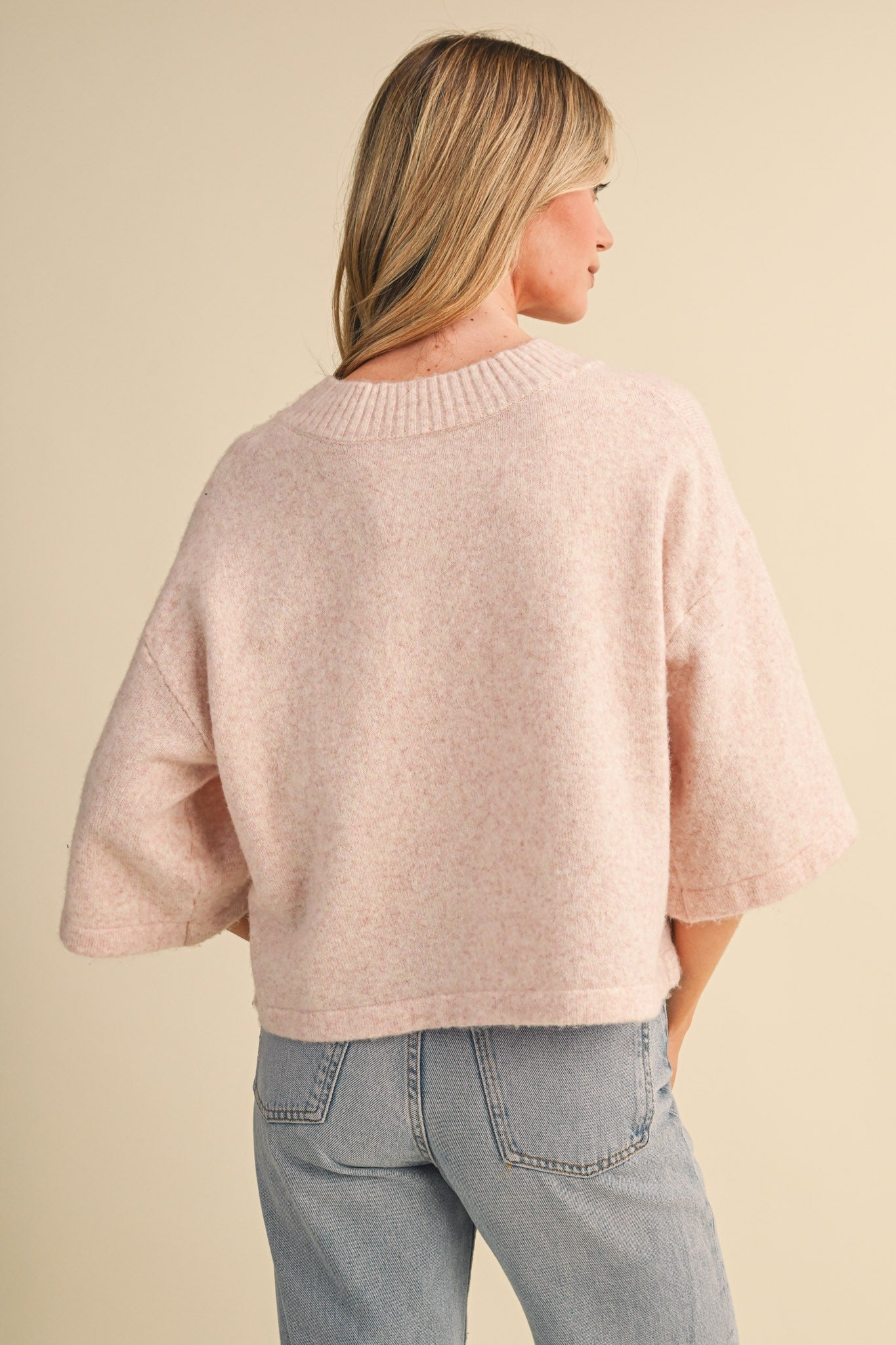 Baby Pink Elbow Cardigan