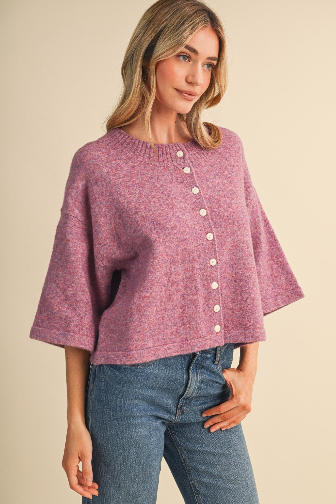 Purple Elbow Cardigan