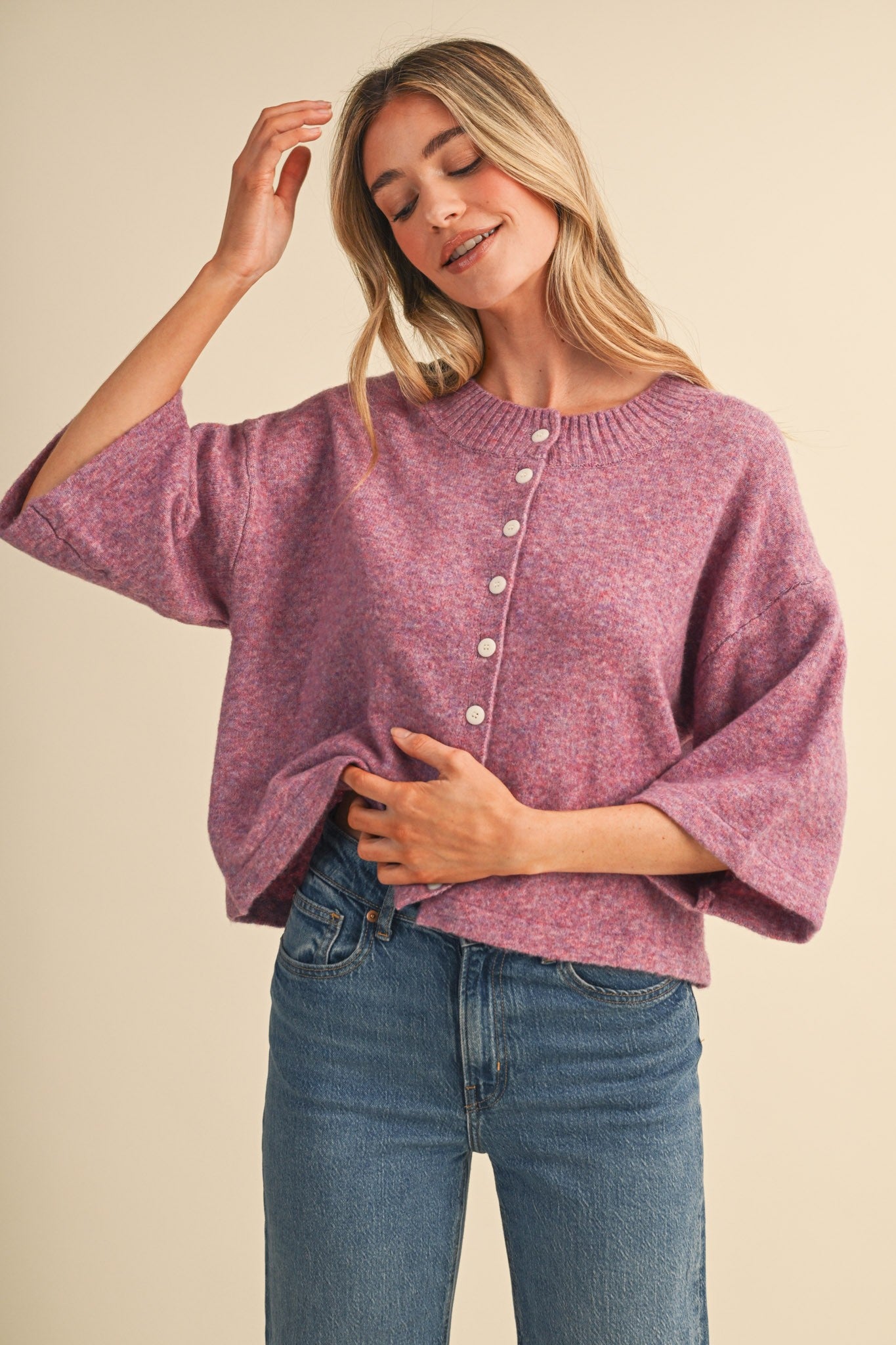 Purple Elbow Cardigan
