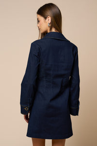 V-Neck Dark Denim Mini Dress