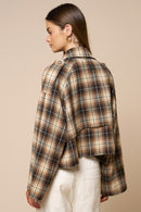 Cropped Plaid Oversized Jacket