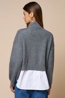 Layered Turtleneck Sweater Shirt