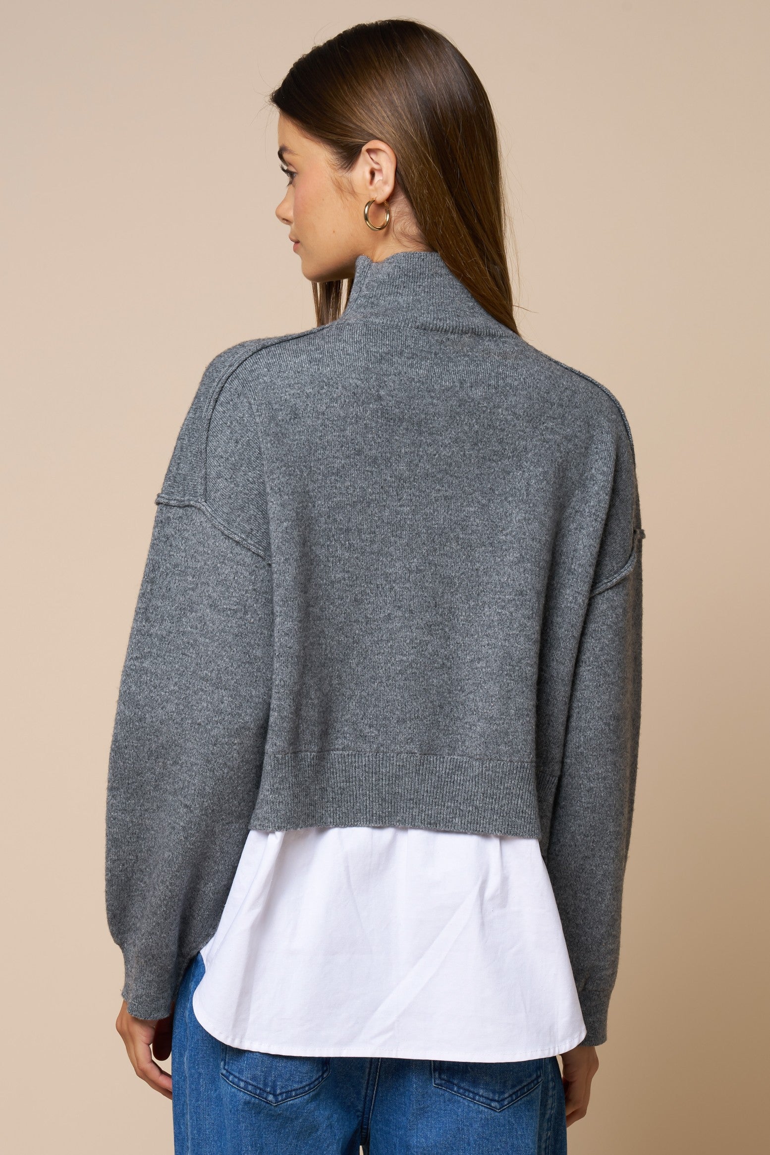 Layered Turtleneck Sweater Shirt