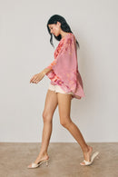 Floral Draped Poncho Top