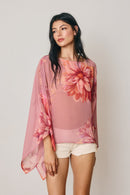 Floral Draped Poncho Top