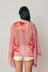 Floral Draped Poncho Top