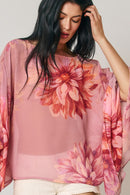 Floral Draped Poncho Top