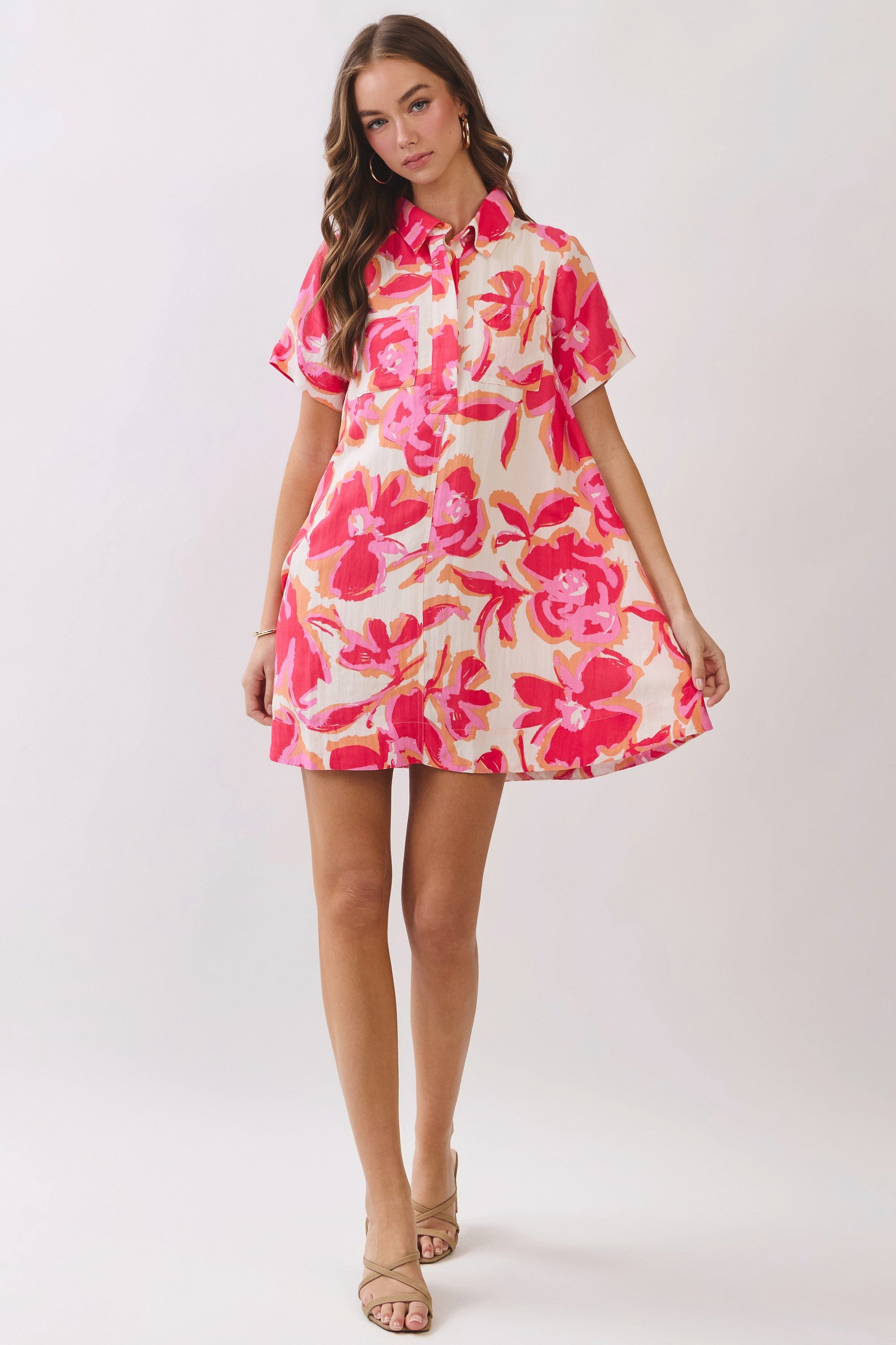 Abstract Floral Mini Dress