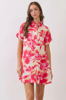 Abstract Floral Mini Dress