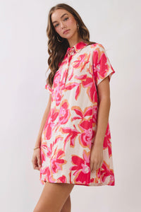 Abstract Floral Mini Dress