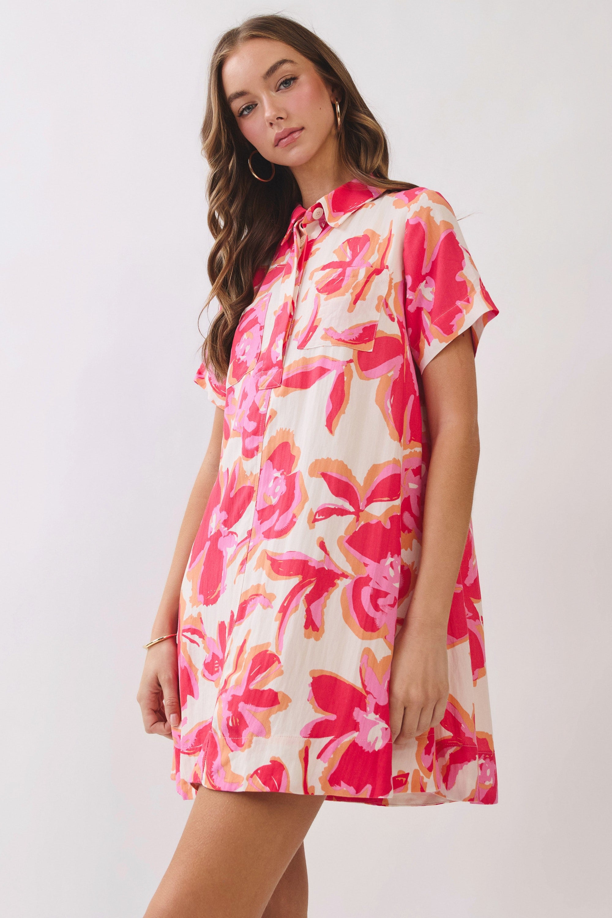 Abstract Floral Mini Dress