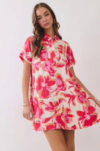 Abstract Floral Mini Dress