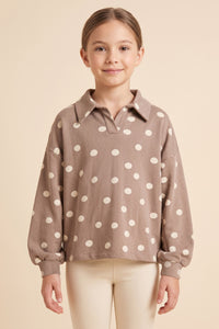 Polka Dot Collared Sweater