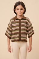 Striped Collared Top