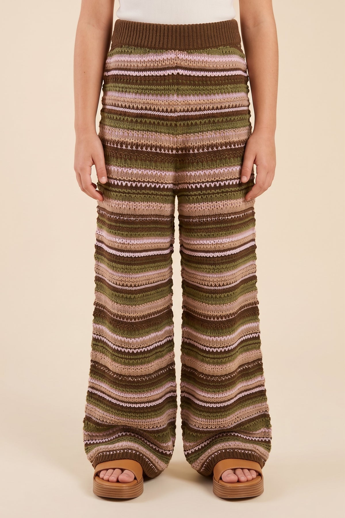 Striped Textured Pants