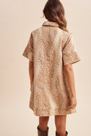 Deer Print Denim Mini Dress