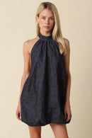 Open Back Mini Denim Dress