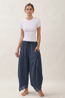 Lace Hem Balloon Pants