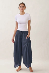 Lace Hem Balloon Pants