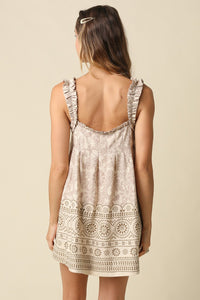 Printed Babydoll Mini Dress