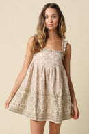 Printed Babydoll Mini Dress