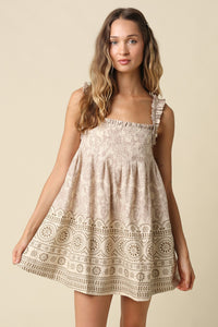 Printed Babydoll Mini Dress