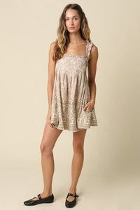 Printed Babydoll Mini Dress