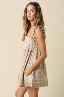 Printed Babydoll Mini Dress