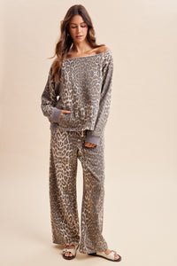 Terrycloth Leopard Lounge Set
