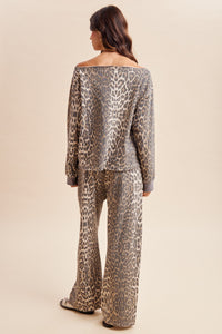 Terrycloth Leopard Lounge Set