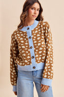 Deer Print Contrast Sweater
