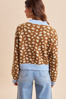 Deer Print Contrast Sweater