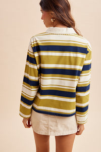 Rugby Top with Lace Collar