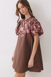 Floral Puff Sleeve Babydoll Dress