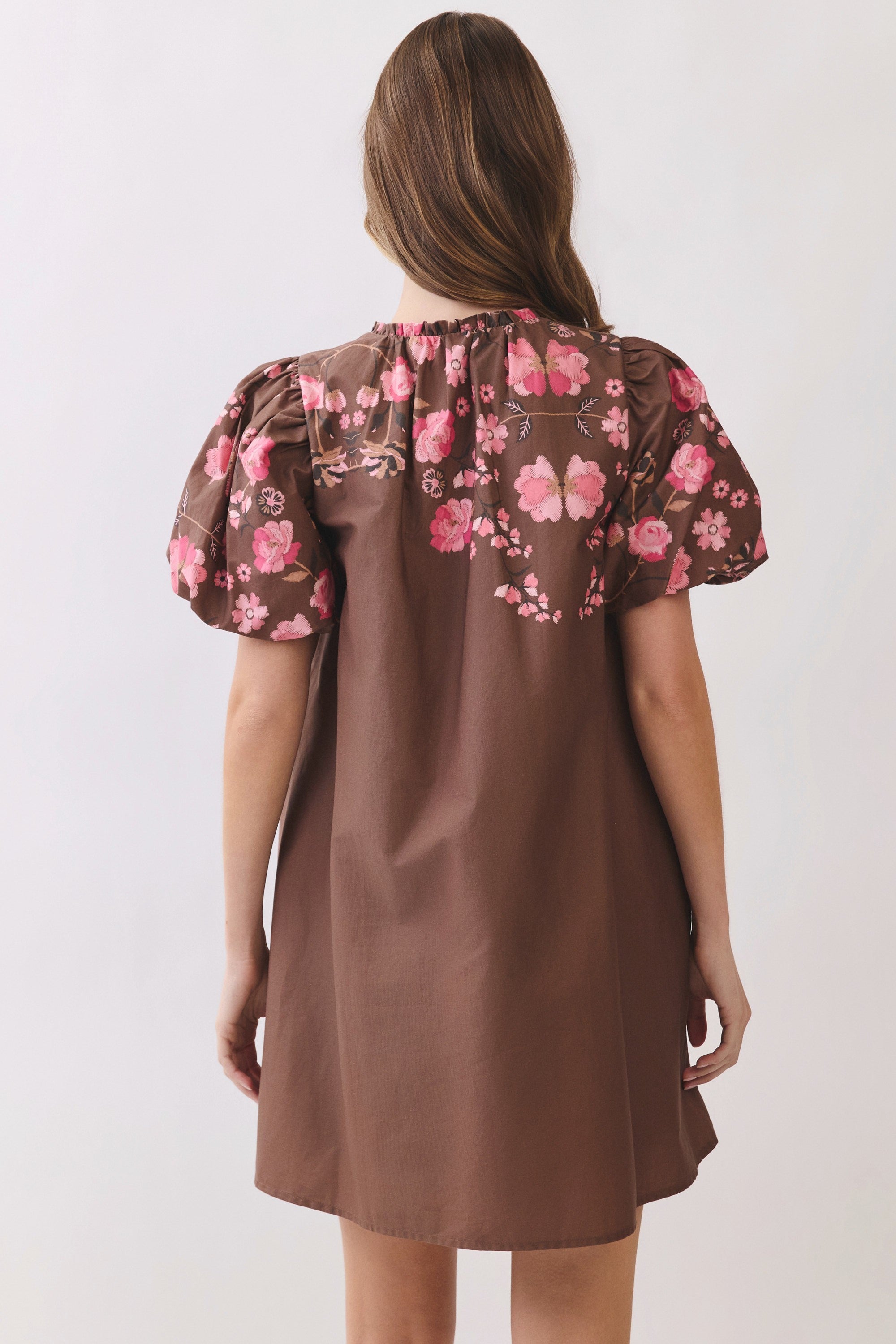 Floral Puff Sleeve Babydoll Dress