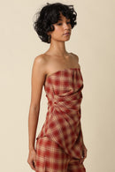 Plaid Asymmetrical Top