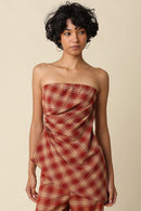Plaid Asymmetrical Top