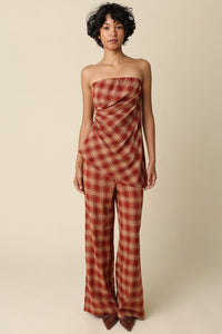 Plaid Asymmetrical Top