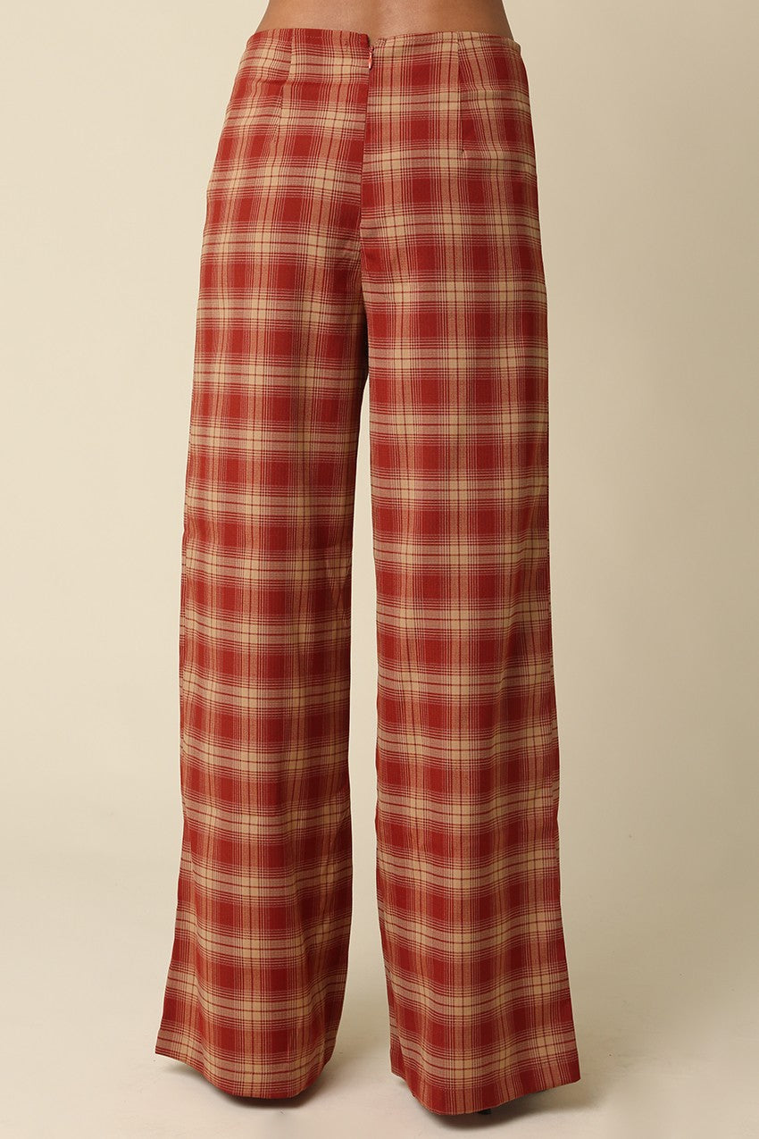 Scarlett Plaid Wide Leg Pants