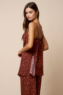Polka Dot Cowl Neck Pant Set