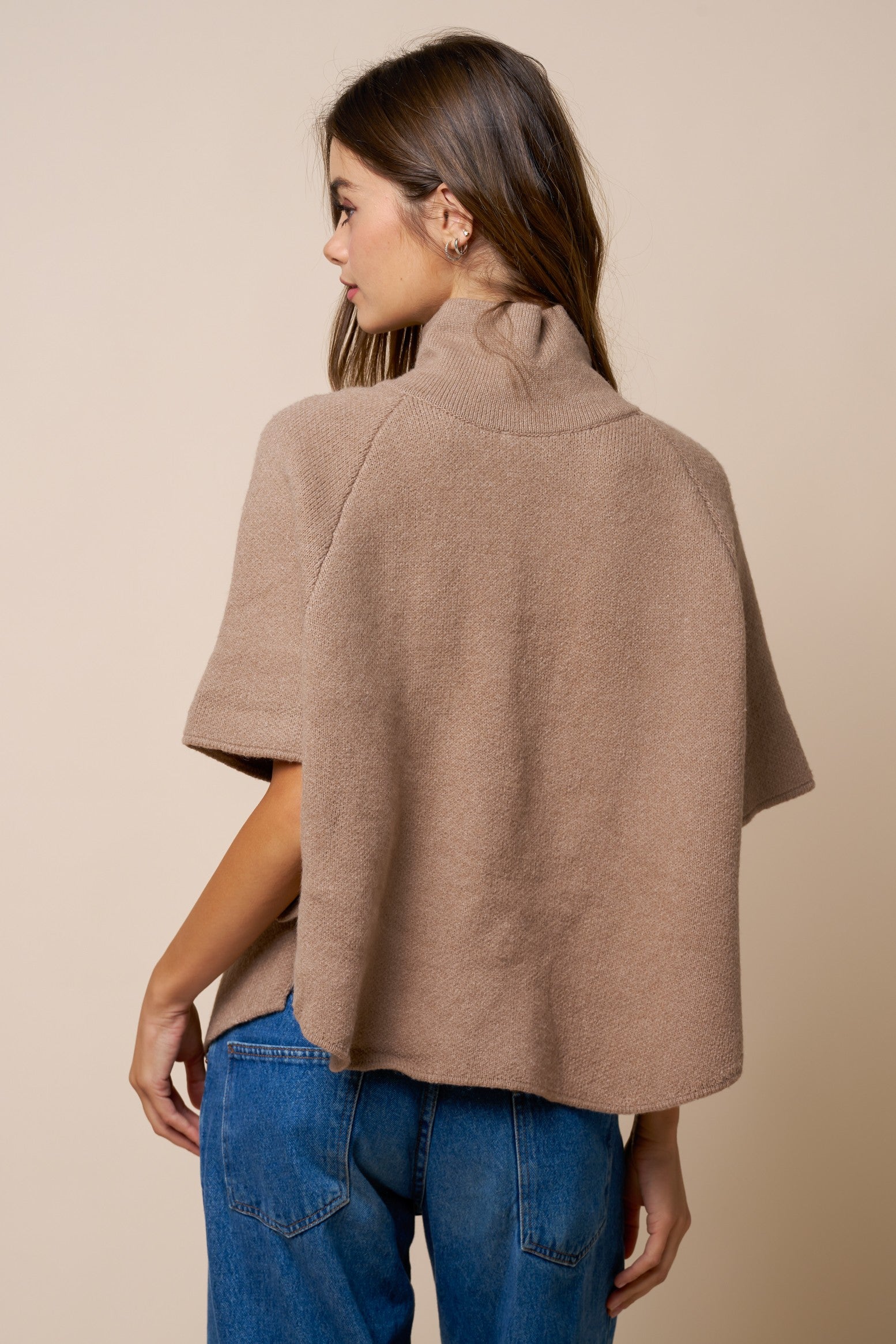 Mock Neck Poncho