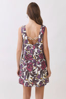 Floral Chain Accent Mini Dress