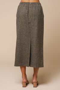 Sequin Floral Textured Midi Skirt