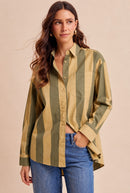 Bold Stripe Button-Down