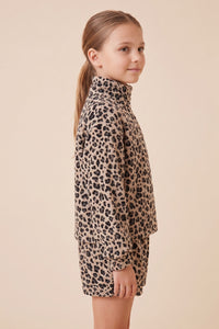 Textured Leopard Mock Neck Sweater