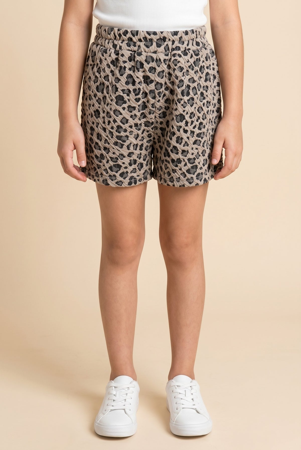 Textured Leopard Shorts
