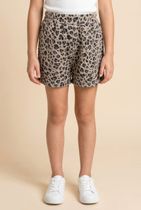 Textured Leopard Shorts