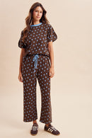 Polka Dot Pullover & Wide Pants Set