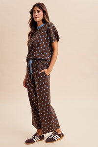 Polka Dot Pullover & Wide Pants Set