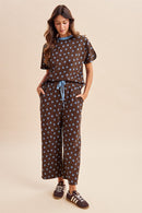 Polka Dot Pullover & Wide Pants Set
